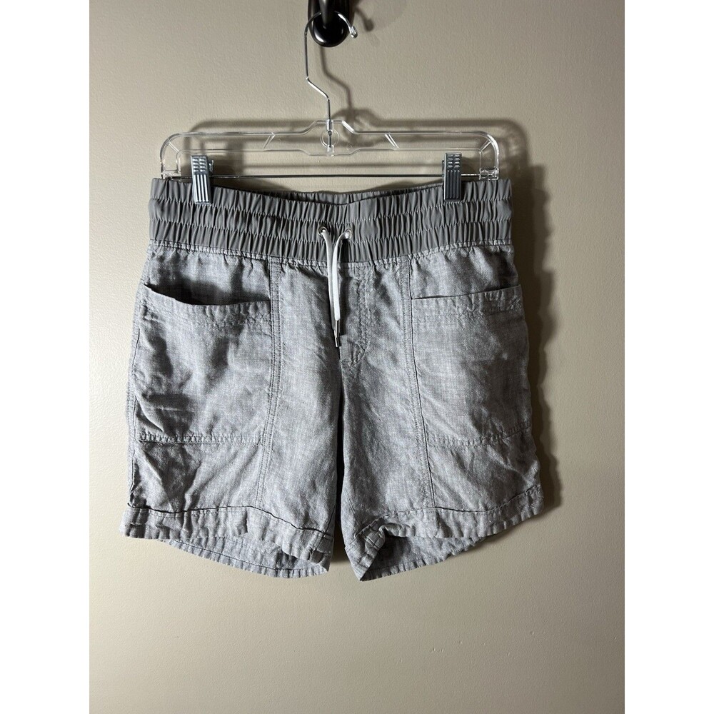 Athleta Womens Cabo Linen Shorts Size 6 Heather Gray Activewear Bottoms